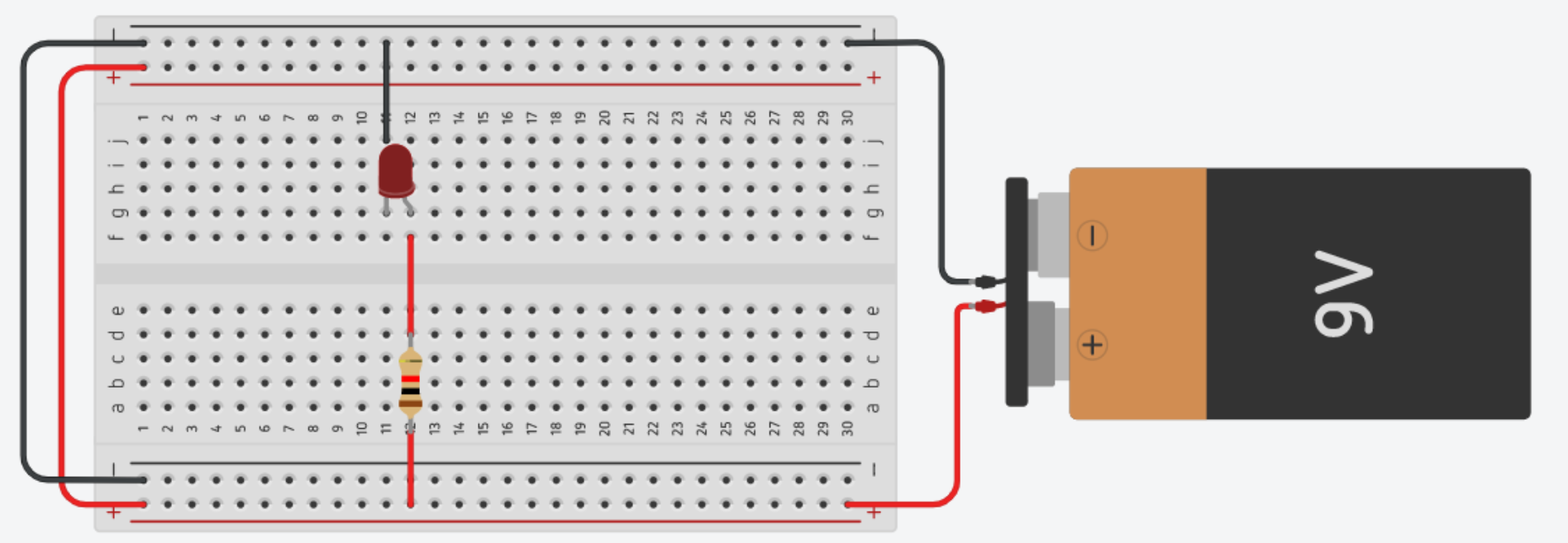 #pracegover: Aprenda a Ligar um LED utilizando uma bateria de 9V